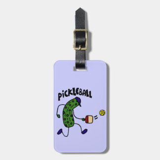Etiqueta Para Maletas Salmuera divertida que juega Pickleball