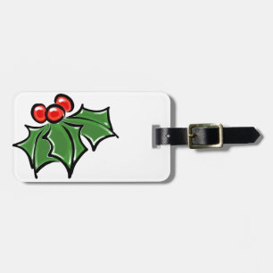 Etiqueta Para Maletas Saltos de Holly, bayas de Holly, vacaciones divert