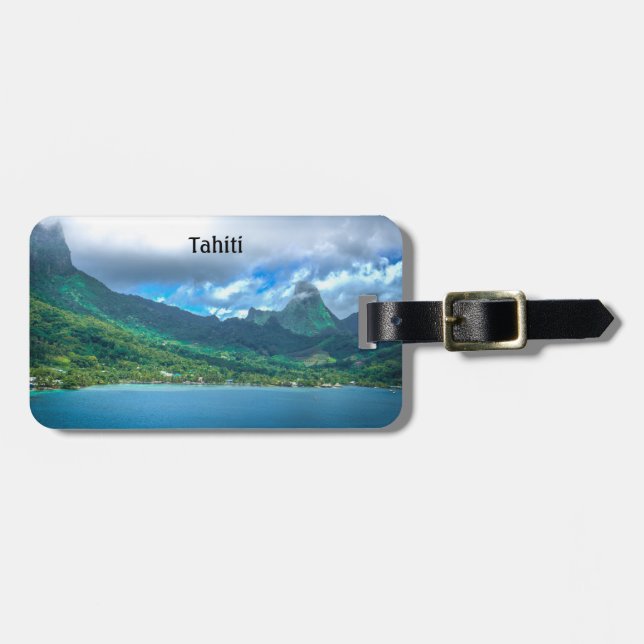 Etiqueta Para Maletas Saludo desde Tahití (Frente Horizontal)