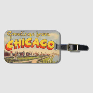 Etiqueta Para Maletas Saludo vintage de Chicago 