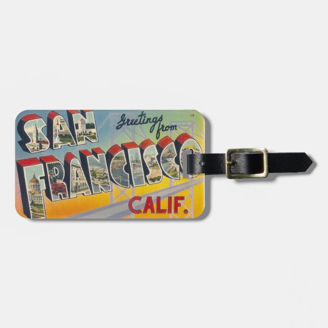 Etiqueta Para Maletas Saludos de San Francisco (Frente Horizontal)