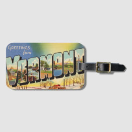 Etiqueta Para Maletas Saludos desde el estado de Vermont