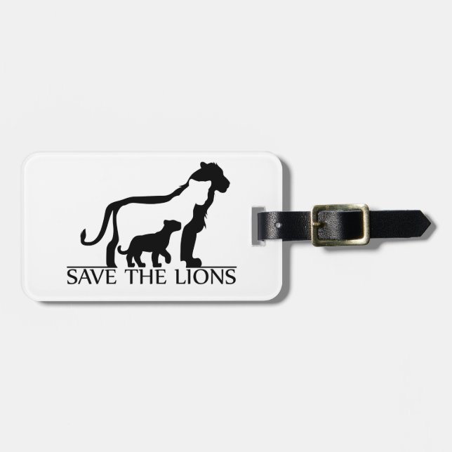 Etiqueta Para Maletas Salvar a los leones (Frente Horizontal)