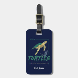 Etiqueta Para Maletas Salven a las tortugas para el chica que ama la tor