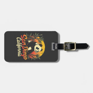Etiqueta Para Maletas San Diego California Retro Sunset Vintage Panda