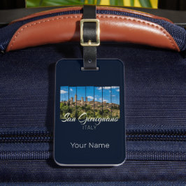 Etiqueta Para Maletas San Gimignano Toscana Italia Vista panorámica