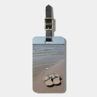 Etiqueta Para Maletas Sandalias en la playa