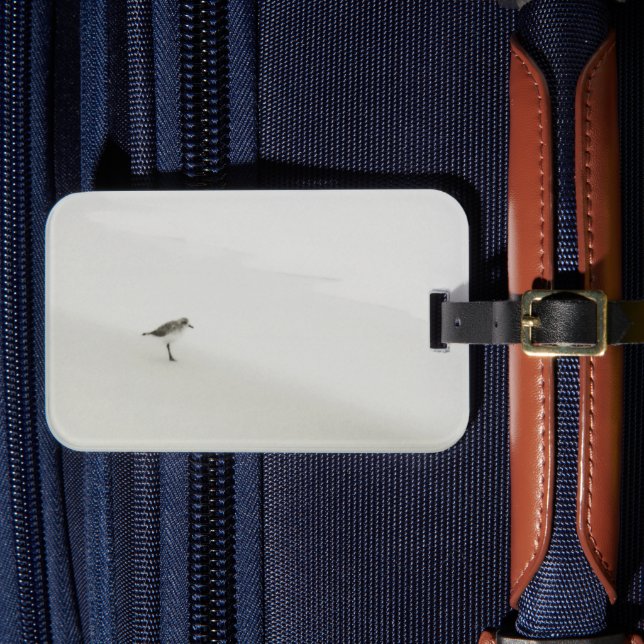 Etiqueta Para Maletas Sandpiper costero en la playa (Anverso In Situ 4)