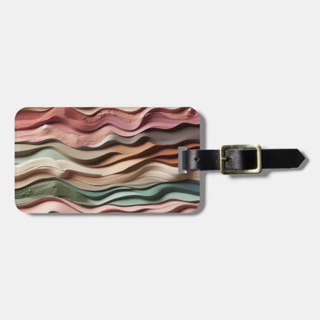 Etiqueta Para Maletas Sandy Waves Earth Tone (Frente Horizontal)