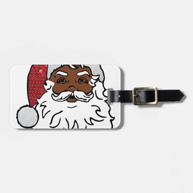 Etiqueta Para Maletas santa claus negro (Frente Horizontal)
