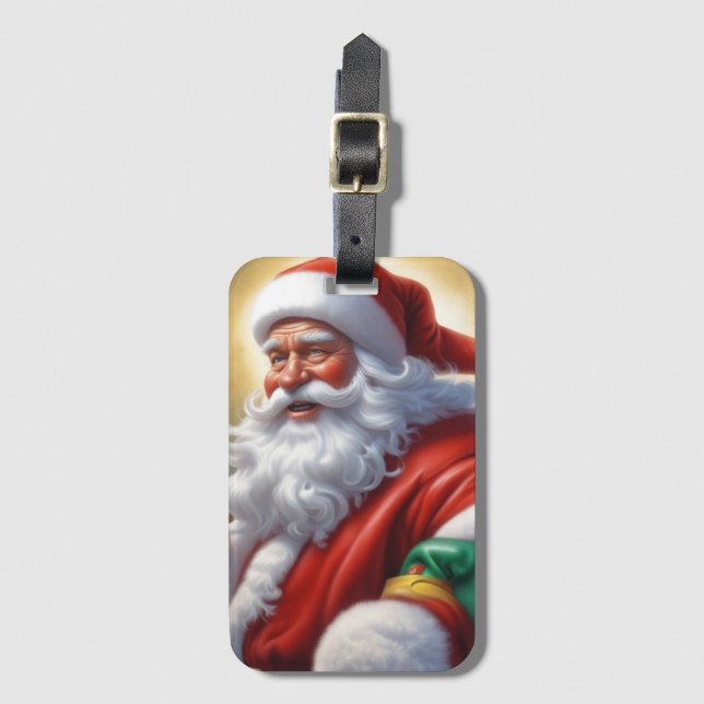 Etiqueta Para Maletas Santa Cláusula Feliz Navidad Feliz Año Nuevo (Anverso vertical)