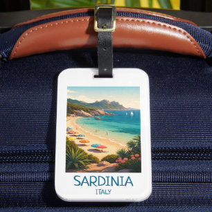Etiqueta Para Maletas Sardinia Italia Minimalista Arte de Viaje Vintage
