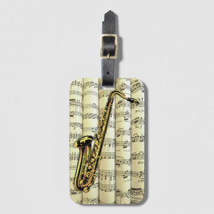 Etiqueta Para Maletas Saxofón En La Música Rolling Sheet ~