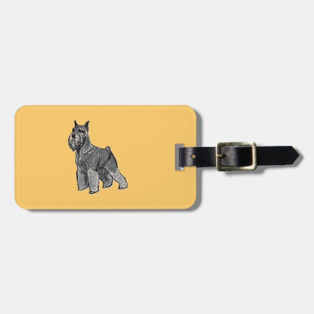 Etiqueta Para Maletas Schnauzer (Frente Horizontal)