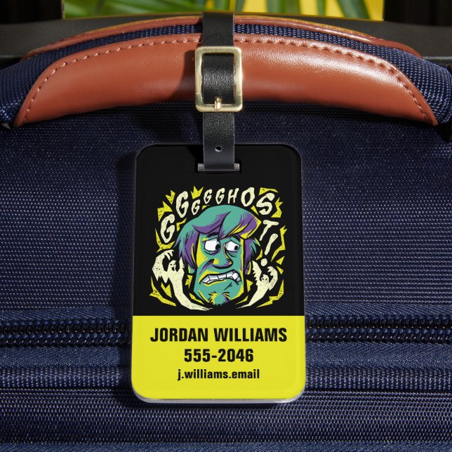 Etiqueta Para Maletas Scooby-Doo | Asustado Shaggy (Anverso In situ 2)