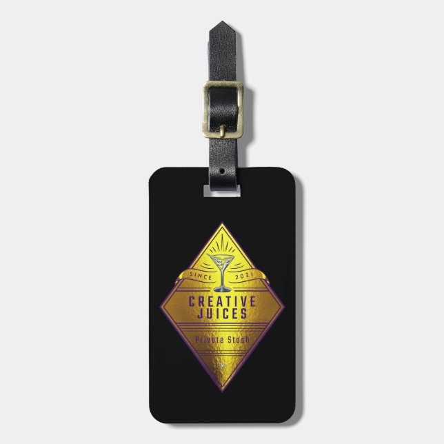 Etiqueta Para Maletas Scrapbooker Diamond "Jugos Creativos" (Frente Vertical)