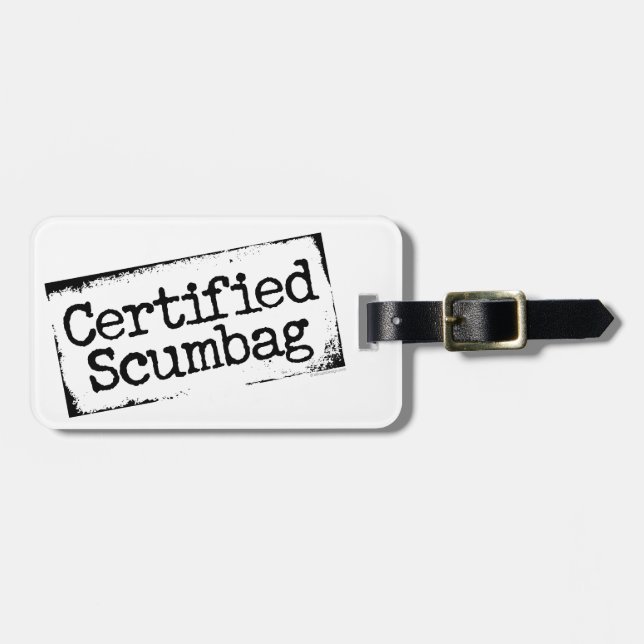 Etiqueta Para Maletas Scumbag certificado (Frente Horizontal)