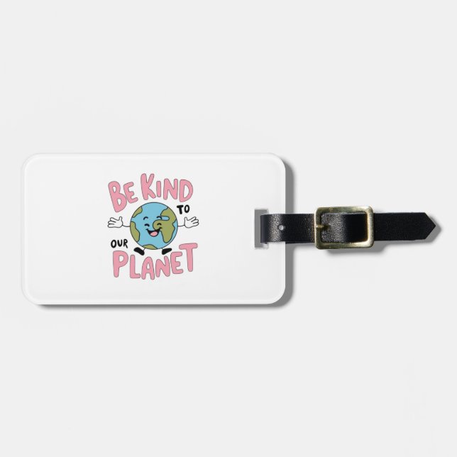 Etiqueta Para Maletas Sé Amable con Nuestro Planeta 💚 (Frente Horizontal)