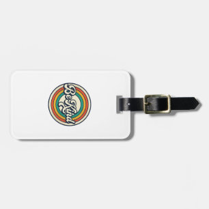 Etiqueta Para Maletas Sé Amable Diseño Retro de Camiseta Vintage de Arco