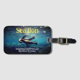 Etiqueta Para Maletas Sea Lions Underwater