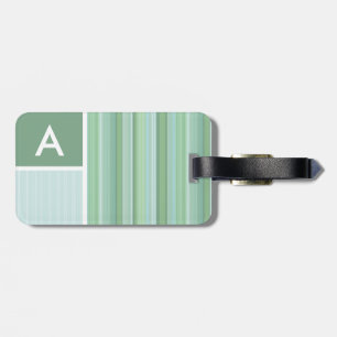 Etiqueta Para Maletas Seafoam, Sage Green y Baby Blue Stripes
