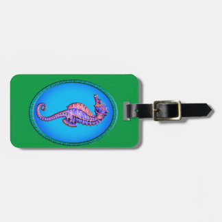 Etiqueta Para Maletas Seahorse colorido oval