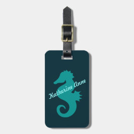Etiqueta Para Maletas Seahorse verde azulado personalizado
