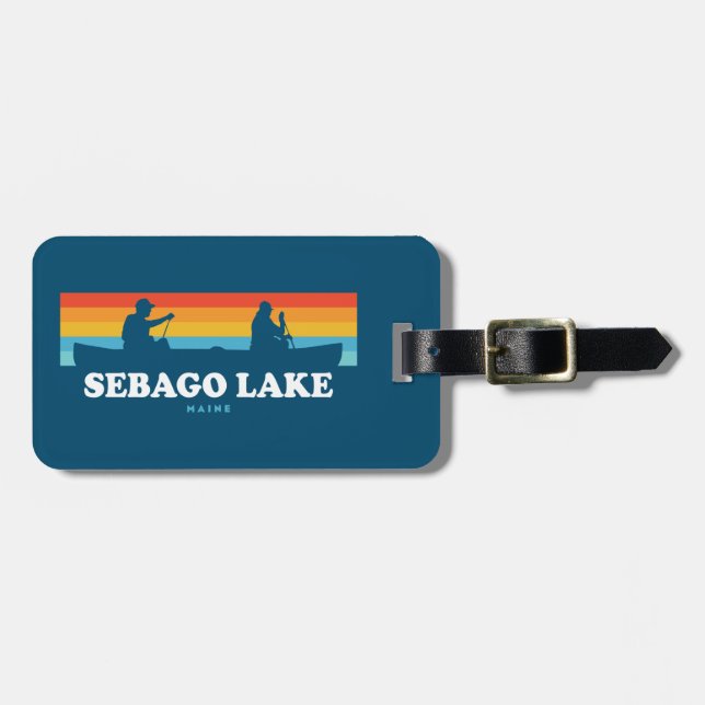 Etiqueta Para Maletas Sebago Lake Maine Canoe (Frente Horizontal)