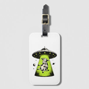 Etiqueta Para Maletas Secuestro de vaca alienígena Weirdcore Surrealista