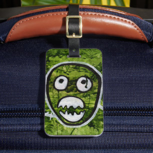 Etiqueta Para Maletas Seedy Pete Skull Odd Whimsical Monster Art Quirky