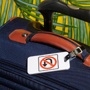 Etiqueta Para Maletas Señal de Prohibido Giro en U Símbolo de Seguridad 