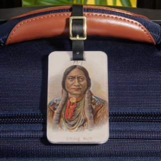 Etiqueta Para Maletas Señales de humo: El jefe indio lakota está sentado
