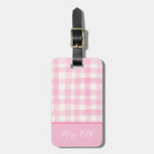 Sencillo color de agua rosado a mano Gingham