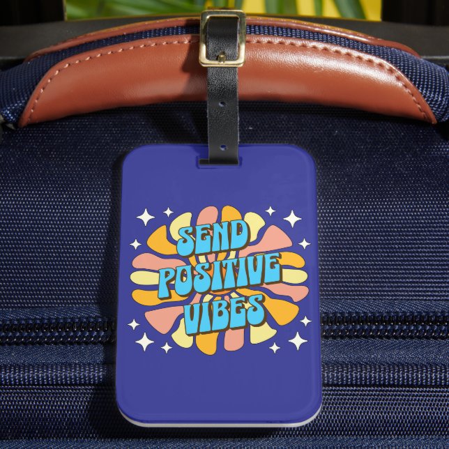 Etiqueta Para Maletas Send Positive Vibes (Anverso In situ 2)