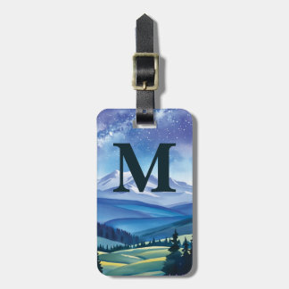 Etiqueta Para Maletas Senda de montaña al aire libre Chic elegante Monog