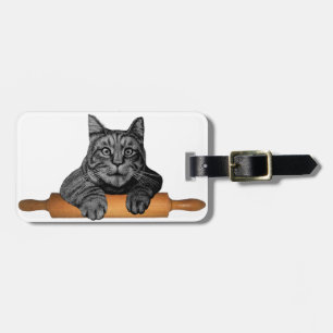 Etiqueta Para Maletas Señora loca del gato de los regalos del gato del