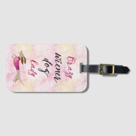 Etiqueta Para Maletas Señora loca Luggage Tag del perro de la salchicha