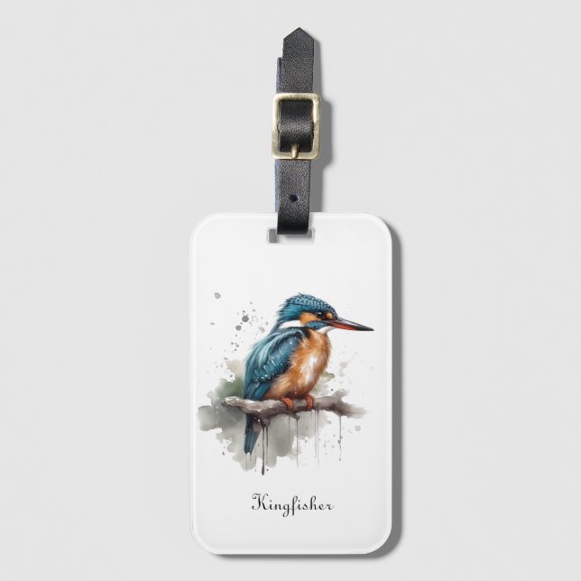 Etiqueta Para Maletas Serenidad del Kingfisher (Anverso vertical)