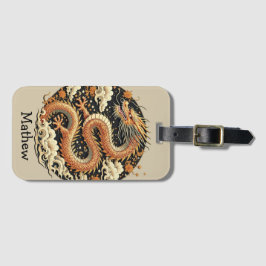 Etiqueta Para Maletas Serpiente dorado