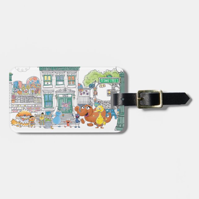 Etiqueta Para Maletas Sesame Pals Doodley Graphic (Frente Horizontal)