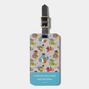 Etiqueta Para Maletas Sesame Street Band Grey Pattern