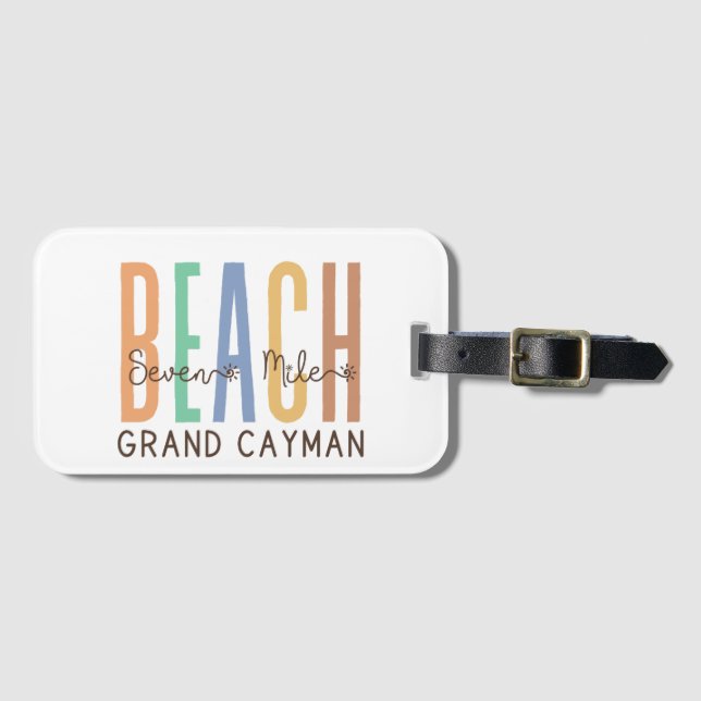 Etiqueta Para Maletas Seven Mile Beach Grand Cayman (Sands) (Anverso horizontal)
