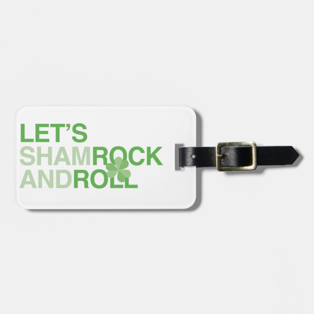 Etiqueta Para Maletas Shamrock and Roll (Frente Horizontal)