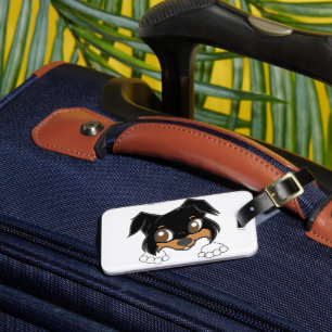 Etiqueta Para Maletas Shetland Sheepdog Black Tri Peeking Personalizado