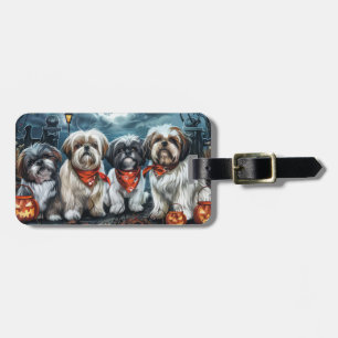 Etiqueta Para Maletas Shih Tzu Halloween Spooky