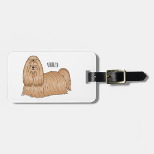 Etiqueta Para Maletas Shih tzu personalizado de pelo largo ilustracion
