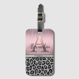 Etiqueta Para Maletas Shimmery Pink Rubor Monogram Leopard