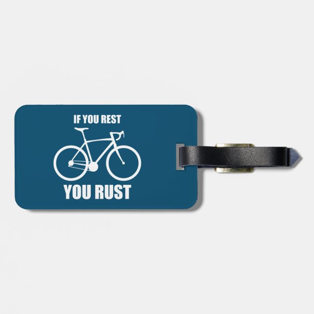 Etiqueta Para Maletas Si Descansas, Arrojarás Ciclismo (Atrás Horizontal)