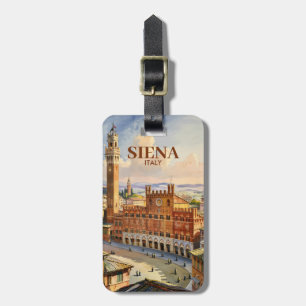 Etiqueta Para Maletas Siena Italia Viaje Personalizado Antiguo Piazza de