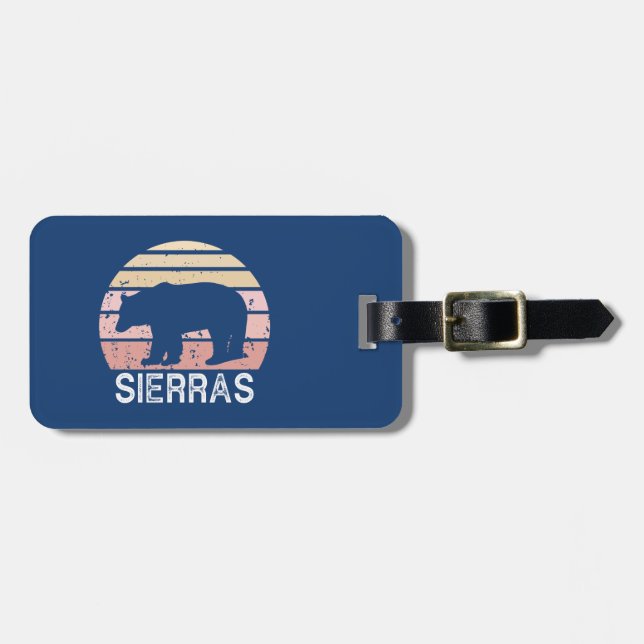 Etiqueta Para Maletas Sierras de oso retro (Frente Horizontal)
